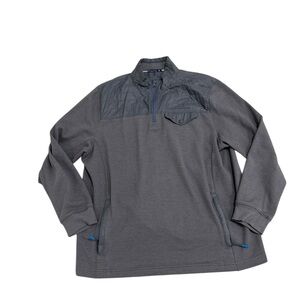 Southern Tide men’s Charcoal 1/4 Zip Sweatshirt blue contrast trim size xl
